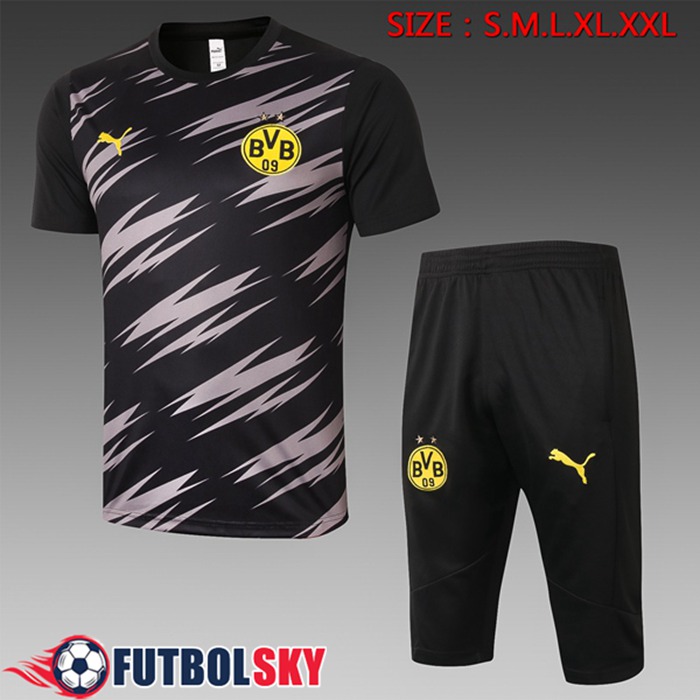 Camiseta Entrenamiento Dortmund BVB + Pantalones 3/4 Negro 2020/2021