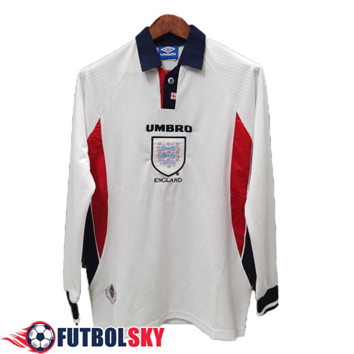 Camiseta De Futbol Inglaterra Retro Titular Manga Larga 1998