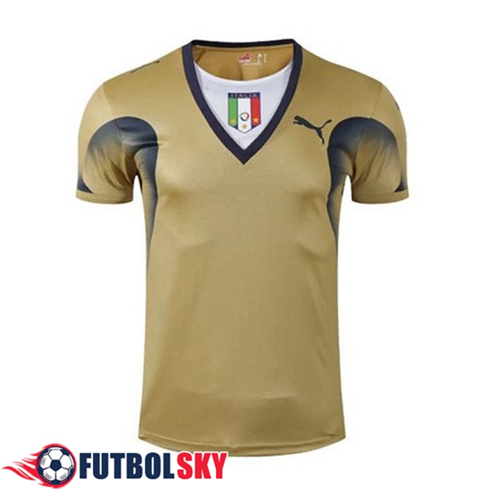 Camiseta De Futbol Italia Retro Portero Amarillo Coupe du Monde 2006
