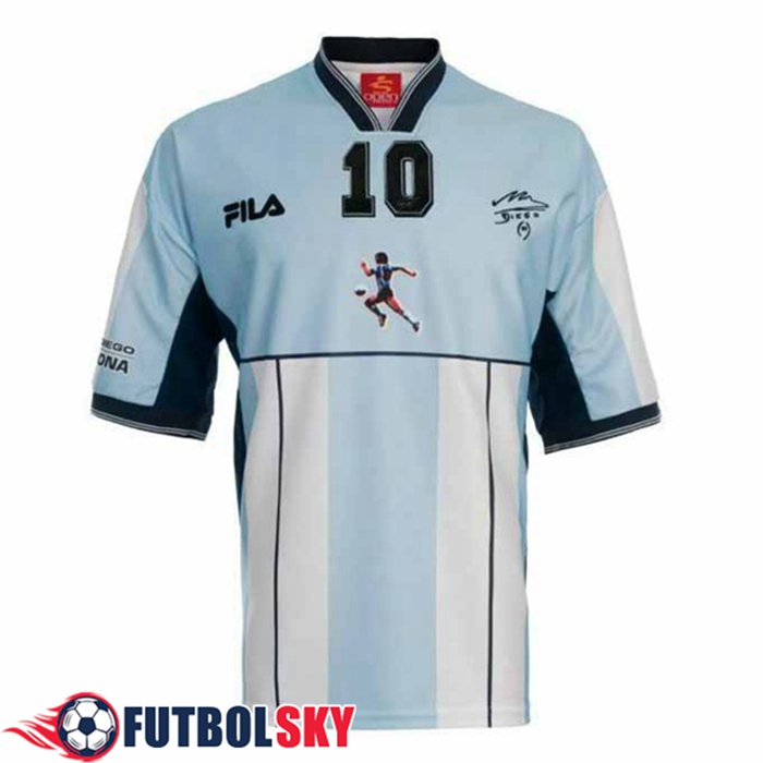 Camiseta De Futbol Argentina Retro 10 Maradona 2001