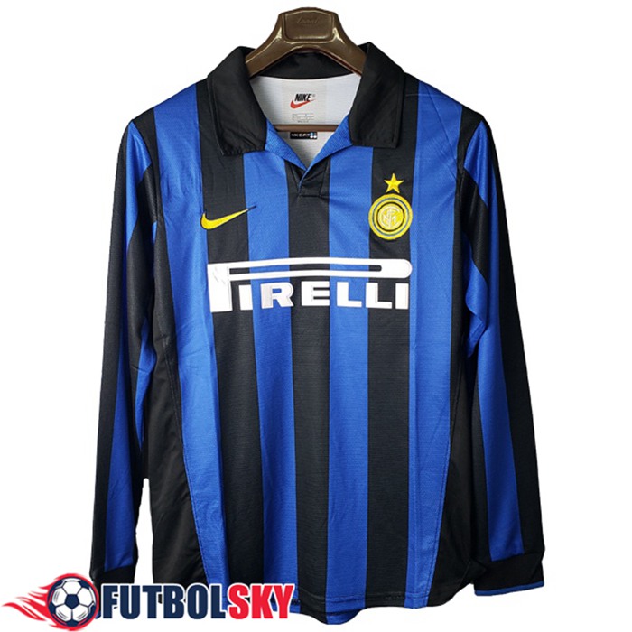 Camiseta De Futbol Inter Milan Retro Titular Manga Larga 1997/1998