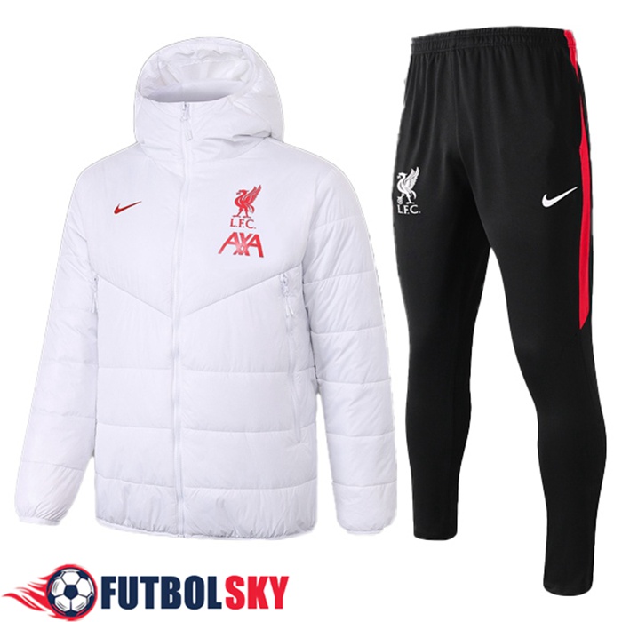Chaqueta De Plumas FC Liverpool + Pantalones Blanca 2020/2021