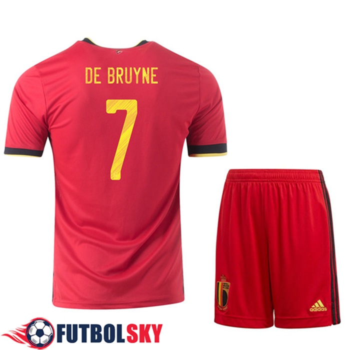 Camiseta Bélgica (DE bruyne 7) Niños Titular UEFA Euro 2020