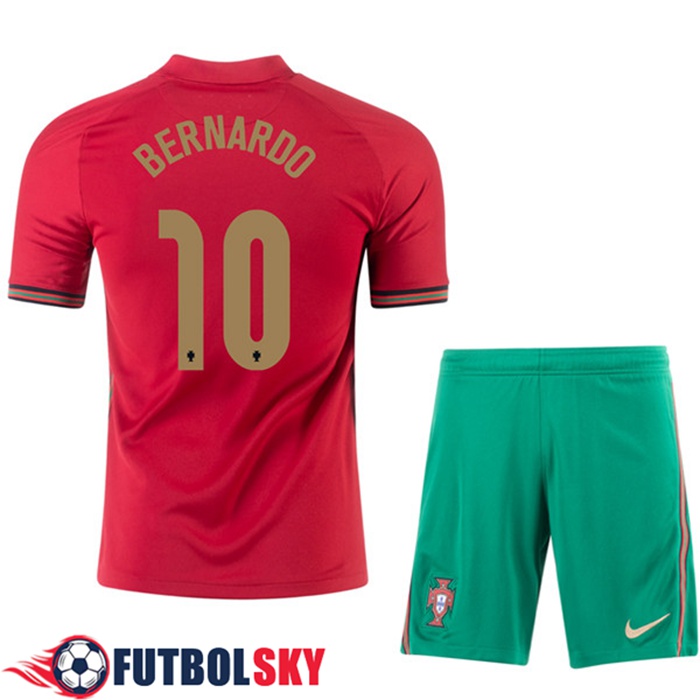 Camiseta Portugal (BERNARDO 10) Niños Titular UEFA Euro 2020