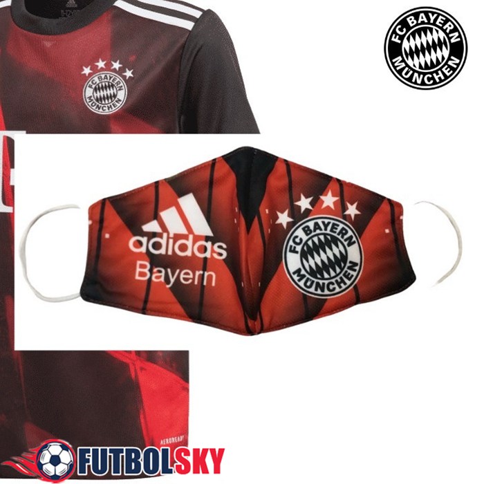 Mascarilla Bayern Munich Rojo/Negro Con Respirador Polvo