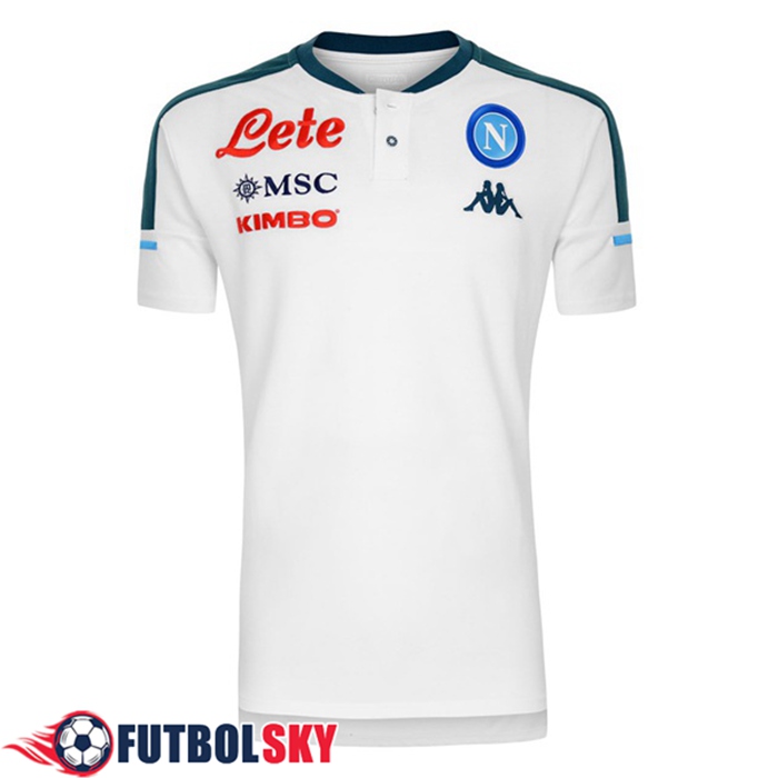 Camiseta Polo Futbol SSC Naples Blanca 2020/2021