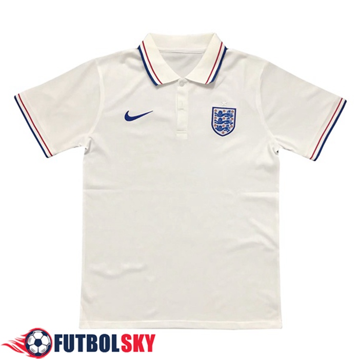 Camiseta Polo Futbol Inglaterra Blanca 2020/2021